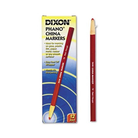 Dixon Ticonderoga Dixon, China Marker, Red, Dozen 00079